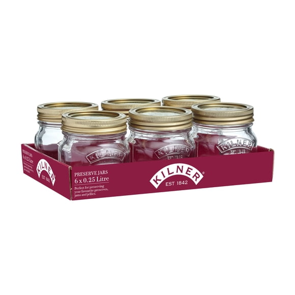 Juego de tarros para conservas Food Storage Kilner de 6 x 250 ml