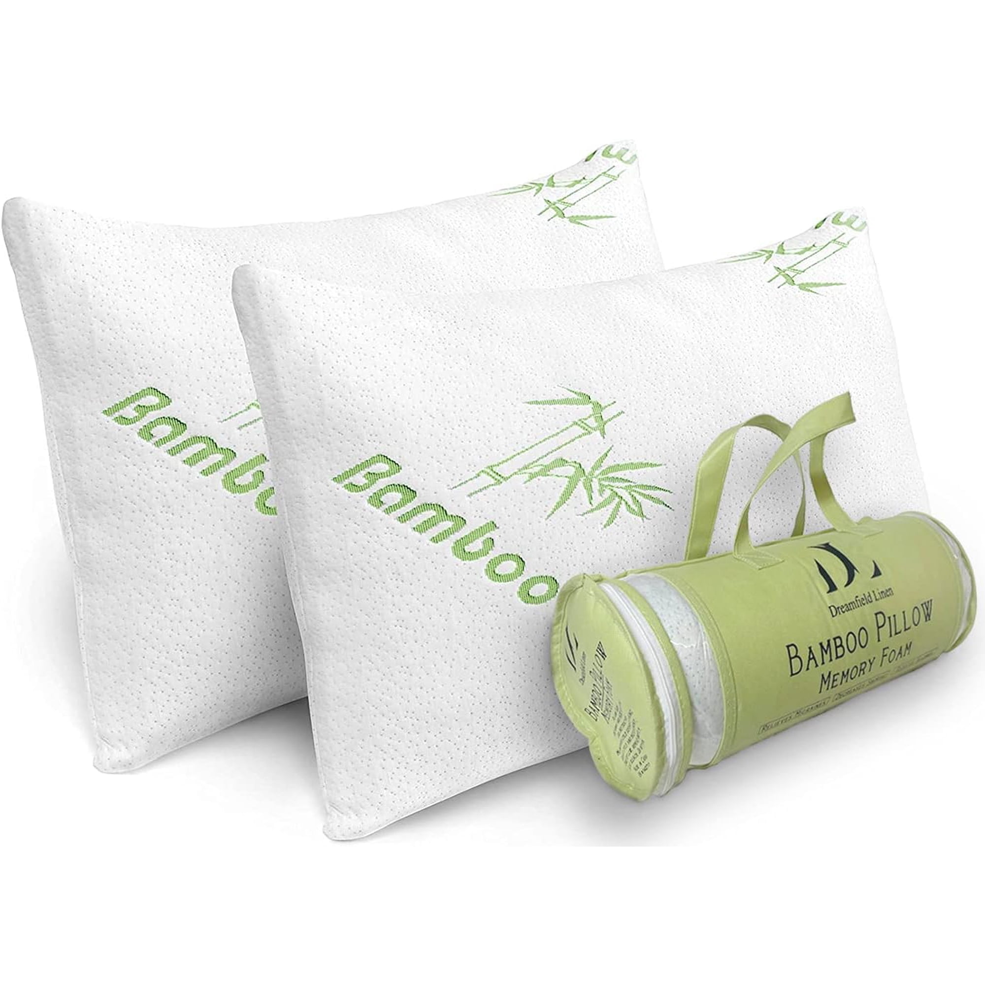 Pillows Dreamfield Linen, Espuma Viscoelástica, Bambú, Tamaño King, Juego De 2