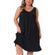 thumbnail image 1 of Agnes Orinda Women's Plus Size Camisones de Satén Cuello en V Tirantes Anchos Plisados Camisón Ancho para Dormir Vestido de Descanso 3X Negro, 1 of 6