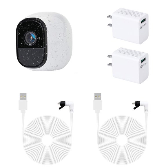 Paquete de 2 cables de alimentación para Arlo Pro y Arlo Pro 2 con adaptador de corriente
