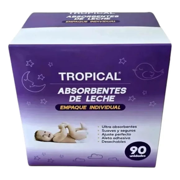 Tropical Absorbentes De Leche 90 Unidades