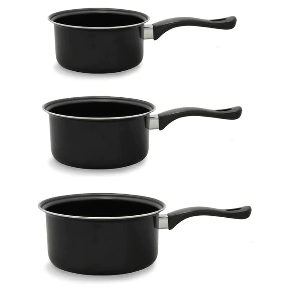 Juego De Cacerolas Brentwood De 3 Piezas, Color Negro
