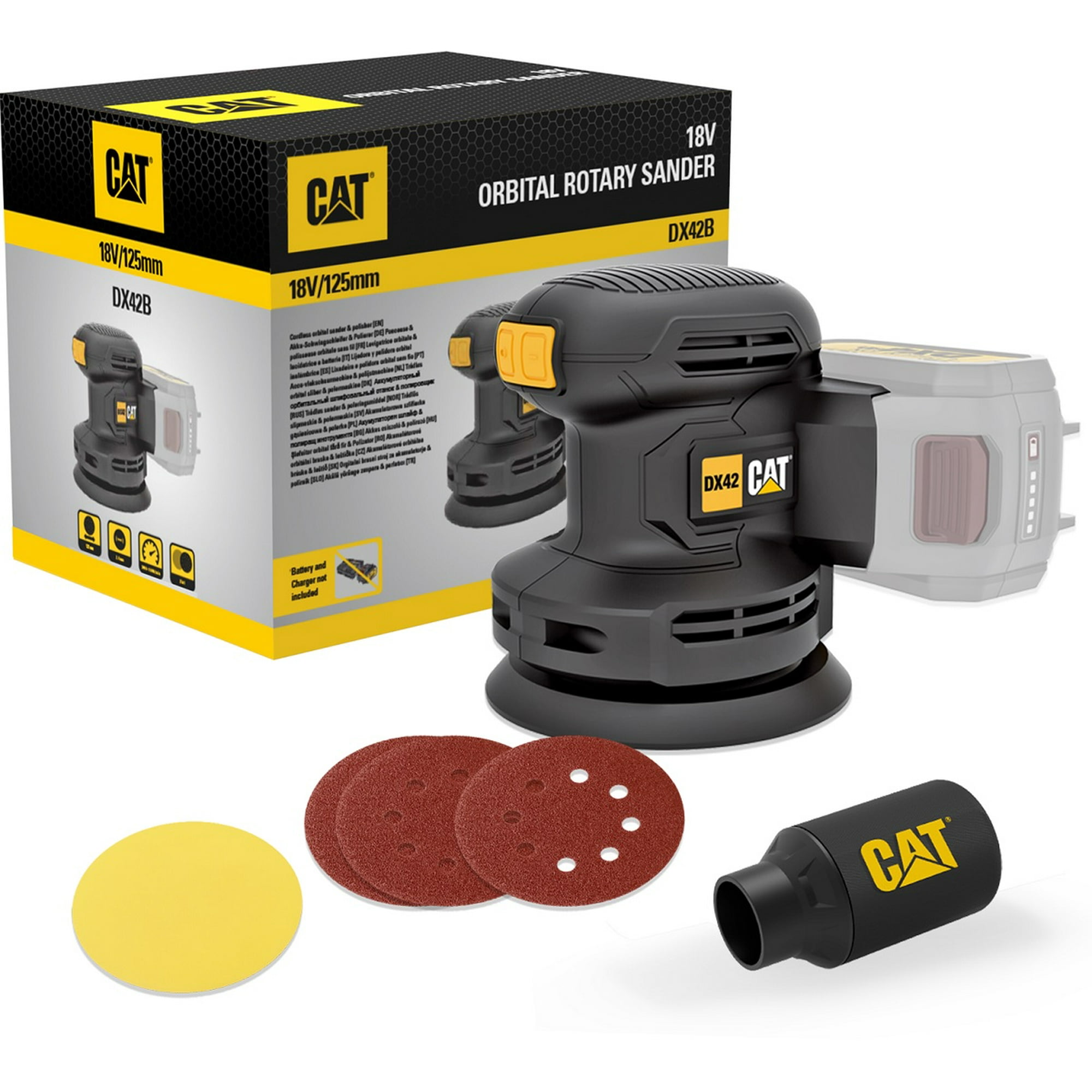 Lijadora Orbital Y Pulidora Inalámbrica 18v Li/ion Cat Dx42b; Sin Bateria Ni Cargador