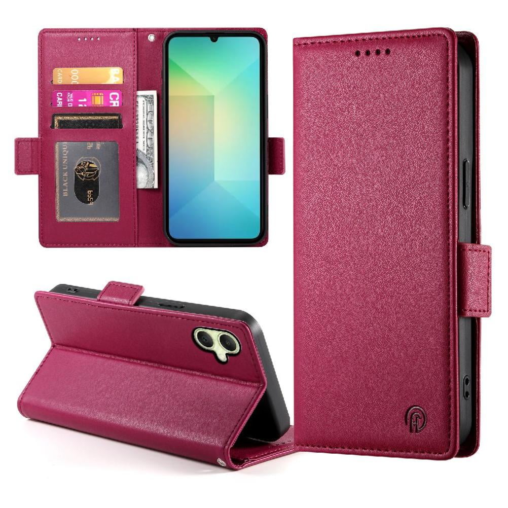 Foxdock - Funda Cartera Magnética Con Tarjetas Y Soporte Para Samsung Galaxy A06 Rojo