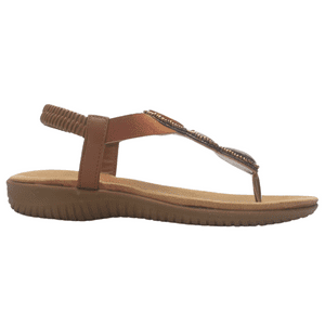 Sandalia De Mujer De Color Camel Casual Chalada Clara-12