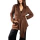 thumbnail image 1 of Jess de Meiko Chaquetas de Mujer de Ante Sintético Mangas Largas Solapa con Muesca Blazer con Cinturón para el Trabajo S Marrón, 1 of 8