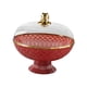 thumbnail image 1 of Cuenco De Fruta Con Pedestal Y Tapa Transparente, Redondo, Para Centro De Mesa Festivo, Color Rojo, 1 of 3
