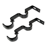Metalhsa - Pack 2 Unidades Soporte Doble Muro De Metal Negro 19/28 Mm
