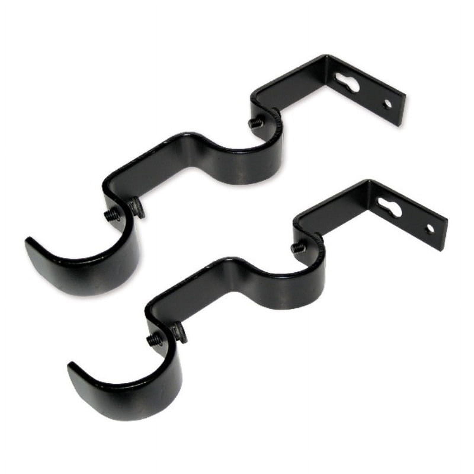Metalhsa - Pack 2 Unidades Soporte Doble Muro De Metal Negro 28/28 Mm