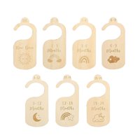 Magideal - Separadores De Armario Para Bebé De 7 Piezas, Organizador De Ropa De Bebé De Madera Desde Recién Nacido Hasta 24 Meses, Divisores De Ropa De Bebé Para , Doble Lado