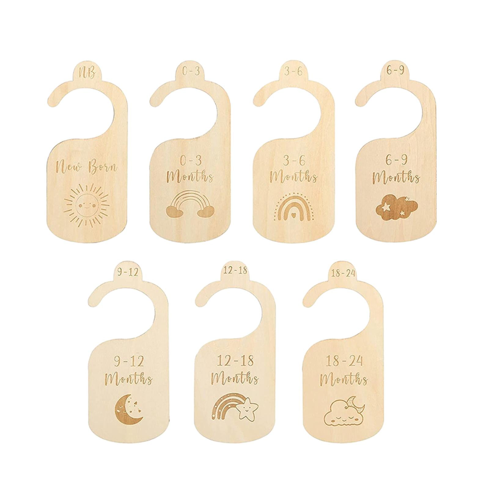 Magideal - Separadores De Armario Para Bebé De 7 Piezas, Organizador De Ropa De Bebé De Madera Desde Recién Nacido Hasta 24 Meses, Divisores De Ropa De Bebé Para , Doble Lado