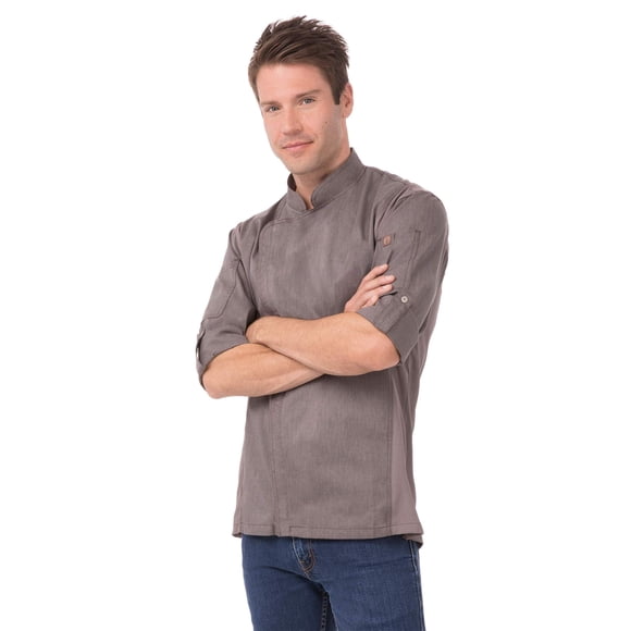 Chaqueta de chef Chef Works Hartford para hombre, gris grafito, 4XL