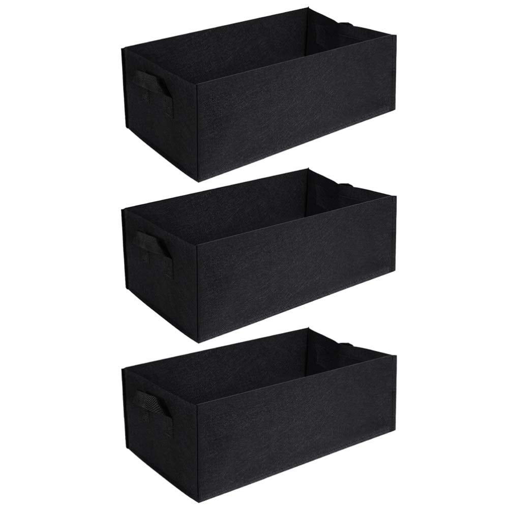 Xusx111 - Bolsas De Cultivo De 3 Paquetes, Tejido No Tejido Espesado De 10 Galones De Servicio Pesado Levantó Contenedores De Plantador De Flores Cuadrados De Cama De Jardín Para Cebolla De Zanahoria,
