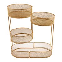 Magideal - Cesta De Frutas De 4 Niveles, Ahorro De Espacio, Cesta De Pan Multiusos, Estante De Almacenamiento De Verduras Para Almacenamiento De Pan, Aperitivos Oro