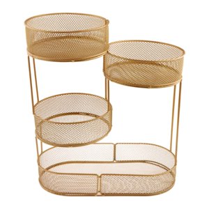 Magideal - Cesta De Frutas De 4 Niveles, Ahorro De Espacio, Cesta De Pan Multiusos, Estante De Almacenamiento De Verduras Para Almacenamiento De Pan, Aperitivos Oro