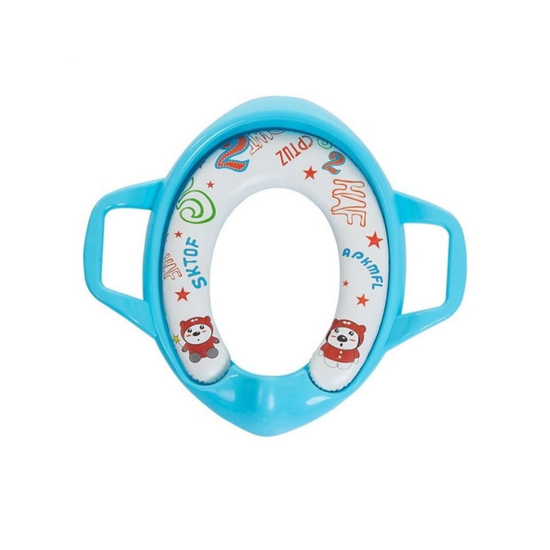 Babyluna - Adaptador Para Wc Suave Y Acolchonado Con Asas Bebé Celeste
