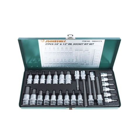 Juego Puntas Imbus Hexagonales Jonnesway De 1/2 Y 3/8 - 27 Piezas