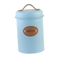 Magideal - Recipiente Para Café, Tarro Para Especias, Harina, Nueces De Metal, Almacenamiento De Granos De Café Con Tapa Hermética Para Cena, Cajones, Cafetería, , Azul