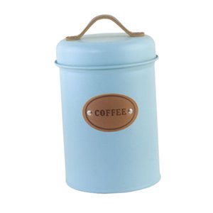 Magideal - Recipiente Para Café, Tarro Para Especias, Harina, Nueces De Metal, Almacenamiento De Granos De Café Con Tapa Hermética Para Cena, Cajones, Cafetería, , Azul