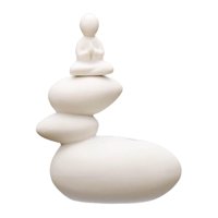 Bothyi - Estatua De Buda De Cerámica Arreglo De Flores De Escritorio Hidropónico Meditar