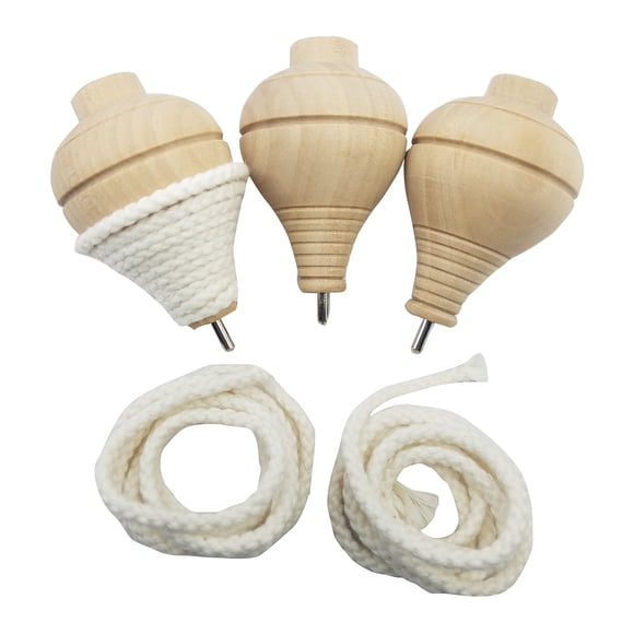 Trompos De Madera 3 Piezas ¡la Aventura Te Espera! Puntas De Roble De 7 5 Cm