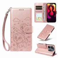 Funda Billetera Foxdock Compatible Con Tecno Spark Go 2024 4G, Diseño Perrito Tierno, Ranuras Para Tarjetas Y Soporte Plegable