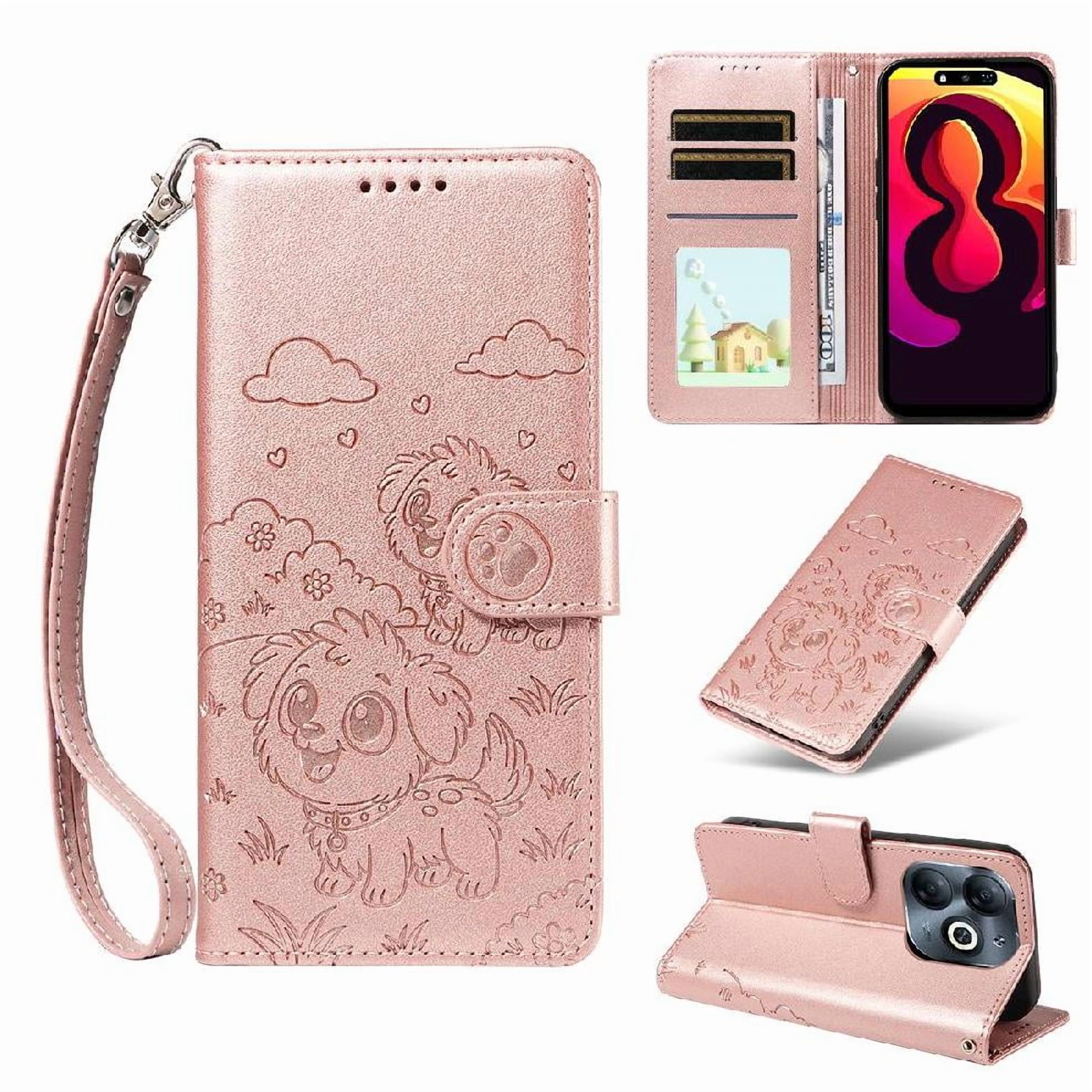 Funda Billetera Foxdock Compatible Con Tecno Spark Go 2024 4G, Diseño Perrito Tierno, Ranuras Para Tarjetas Y Soporte Plegable