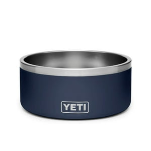 Cuenco Para Perros Yeti Boomer 8 De Acero Inoxidable, Antideslizante, 1,9 L, Azul Marino