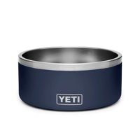 Cuenco Para Perros Yeti Boomer 8 De Acero Inoxidable, Antideslizante, 1,9 L, Azul Marino