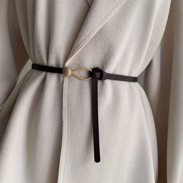 Vintage PU Leather No-Hole Knotted Belt - A Stylish Addition to Your Dress Wardrobe!