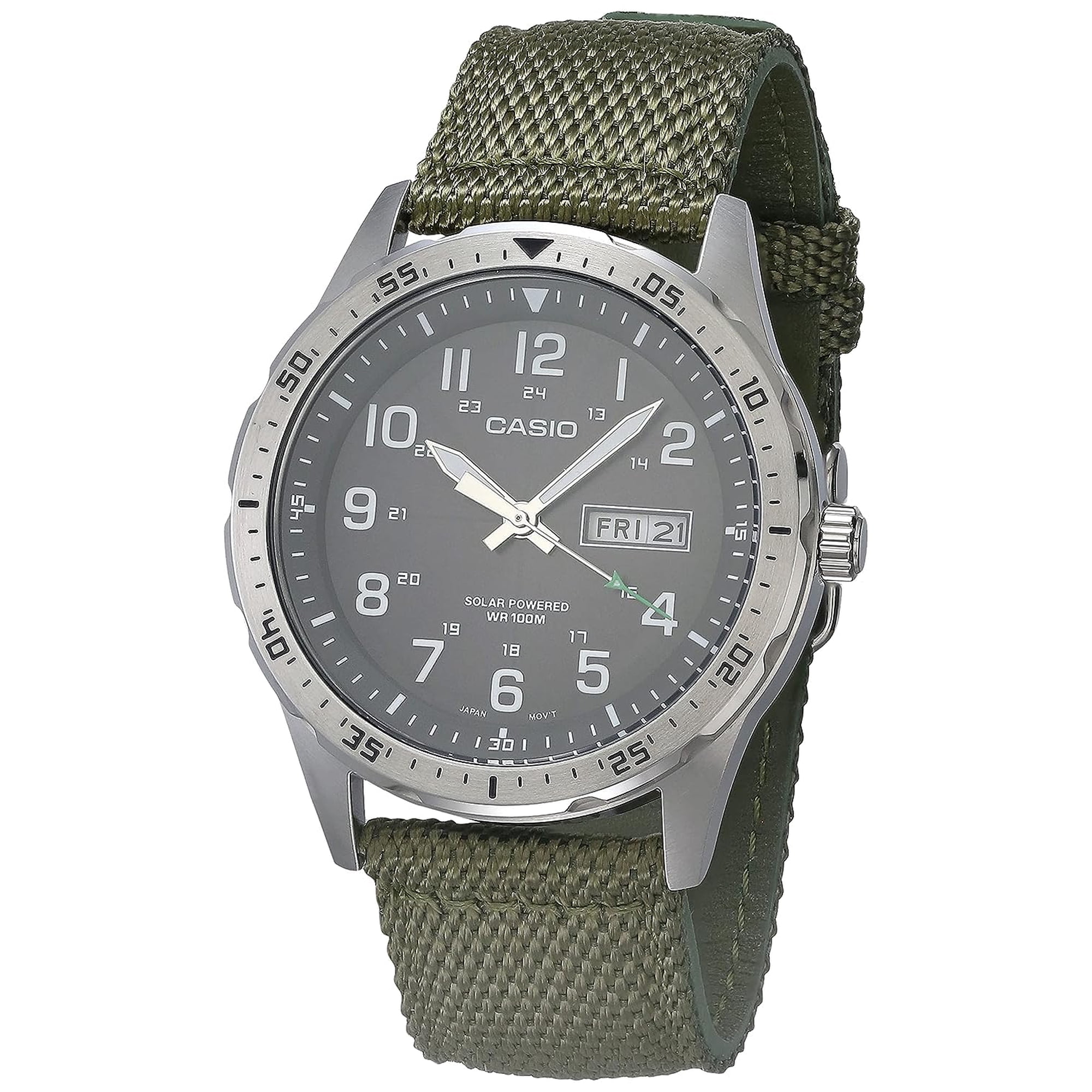 Reloj Casio Mtp-s120l-3avcf Con Energía Solar, 100 M, Resistente Al Agua