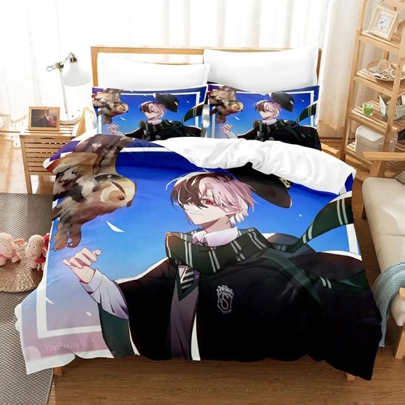 Anime Ranboo Bedding Set,Duvet Cover Comforter Bed Set Quilt Cover Pillowcase, Boys Girls Adults Bed Sheets