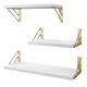 thumbnail image 1 of Repisas Flotantes Belug  Estante De Madera Multipropósito Para Baño Color Blanco Y Oro, 1 of 5