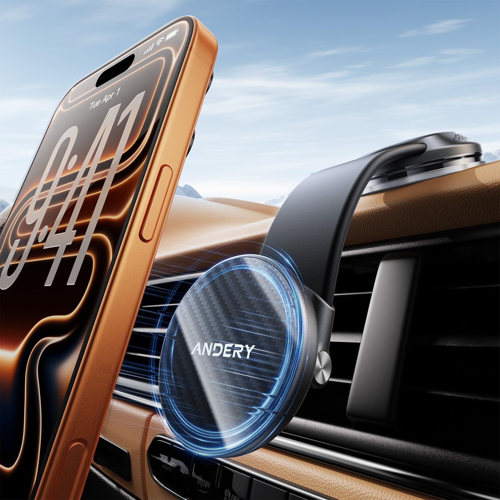 Soporte Para Celular Para Auto Andery Con Magsafe Y Brazo Ajustable 360°