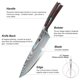 thumbnail image 3 of Juego de 9 cuchillos de chef Dfito de acero de alto carbono y madera Pakkawood, 3 of 8