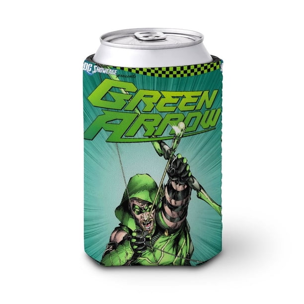 Flecha Verde Funda enfriadora de latas, aislante de bebidas para mantener frías o calientes, funda térmica plegable para latas, portabebidas reutilizable