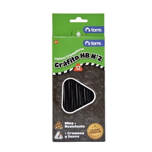 Lápices Grafito Triangular Hb N°2 12 Unid. Sin Goma. Torre