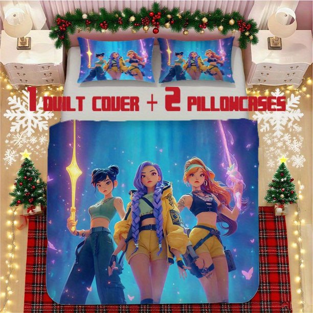 K-POP Girl Group Dance Soft Printed Bedding Set Polyester Fabric Decorative & Warm