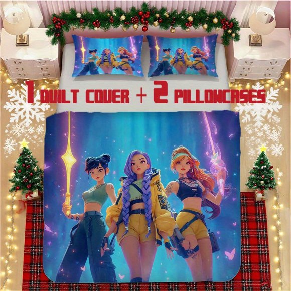 K-POP Girl Group Dance Soft Printed Bedding Set Polyester Fabric Decorative & Warm