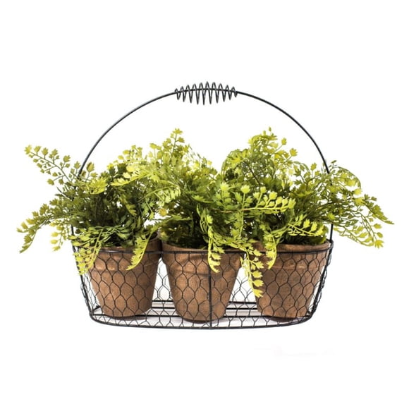 Planta Decorativa Decorativas 3 Canasto Metalico