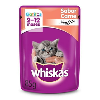 Alimento Húmedo Gatito Soufflé Sabor Carne Pouch 85 G Whiskas