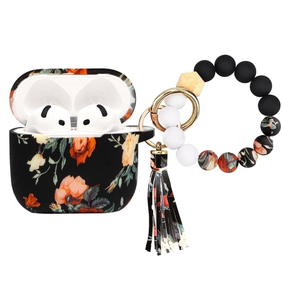 Estuche de silicona y cordón PowerDriver para AirPods 4 – Rosa Vintage