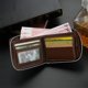 thumbnail image 5 of Cartera para hombre, informal, con cremallera, tarjetero, pequeña, sintética, marrón, 5 of 7