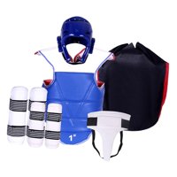 Magideal - Equipo De Karate Sparring Equipo De Boxeo Protectores De Brazos Y Piernas Engrosados Ajustables Con Bolsa De Almacenamiento Para Kickboxing Muay T Azul