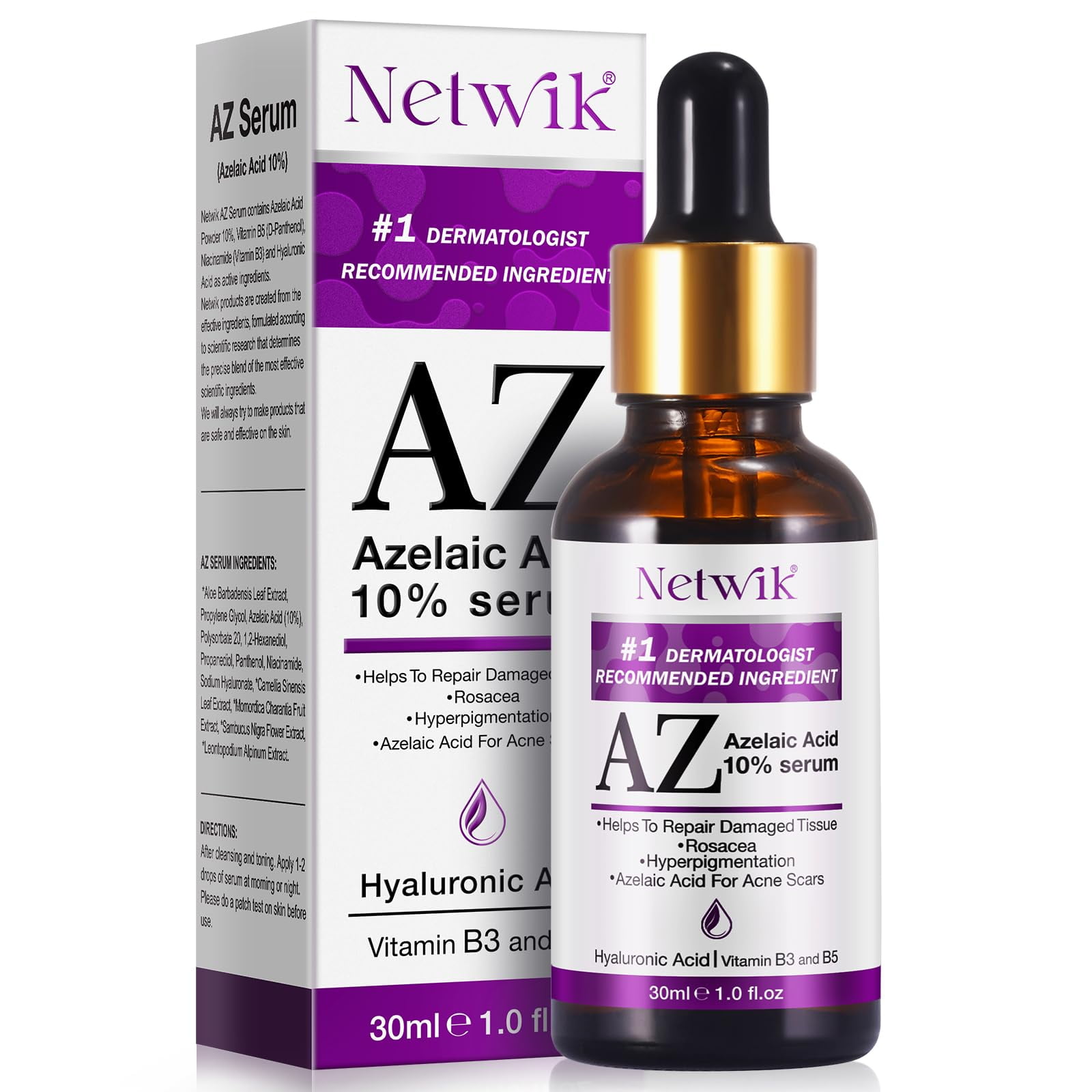 Sérum Facial Marianp Con Ácido Hialurónico Y Ácido Azelaico 10% Con B3 Y B5