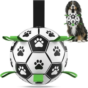 Balón De Fútbol Qdan Dog Toy Con Correas Para Perros Grandes De 23 Cm