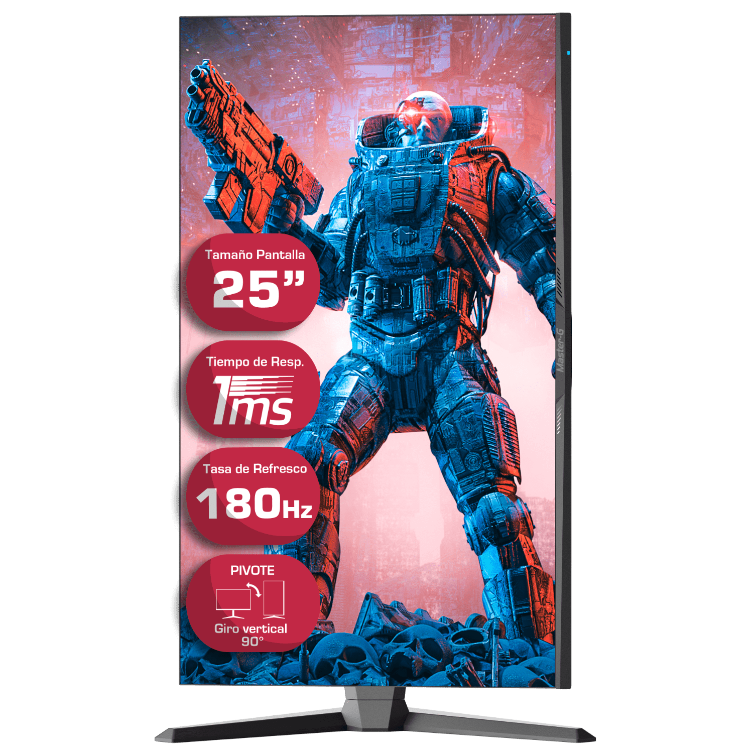 Master-g - Monitor Gamer 25" Fhd Ips Pivote 90 180hz 1ms Mgmg2540
