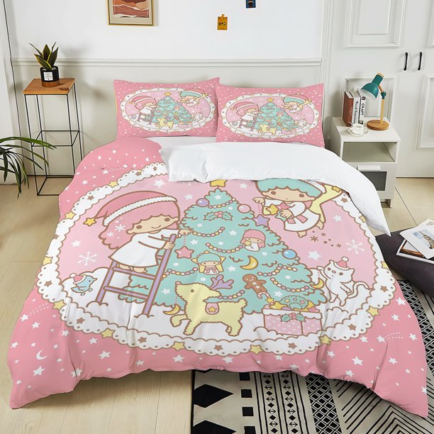 Cute Little Twin Stars Printed 3PC Bedding Set Duvet Cover Bed Quilt Cover Cartoon Quilt Quilt Cover kids Adult's Bedding