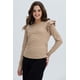 thumbnail image 2 of Polera Mujer Con Vuelo Rib Recogido Beige Oscuro, 2 of 4