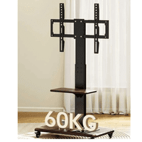 Genérico - Soporte De Pedestal Para Tv Con Ruedas Y Bandeja De Almacenamiento